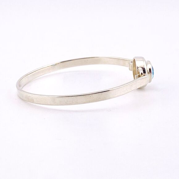 BOMA Topaz Sterling Silver Minimalist Cuff Bracelet Bangle Signed 6.5 In ca1990s - Picture 5 of 7